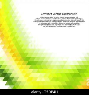 Giallo chiaro, vettore verde brillante motivo triangolare. Illustrazione colorata in stile astratto con sfumatura. Modello triangolare per il vostro business des Foto Stock