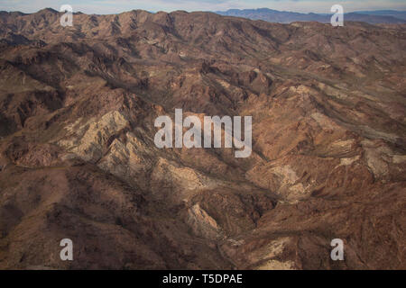 Antenna di modelli del deserto in Lake Mead National Recreation Area, Arizona Foto Stock