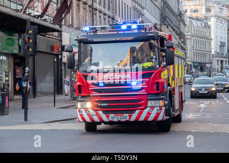 Vigili del fuoco auto, Giamaica Str Centro Città Glasgow Scozia 21 Aprile 2019 Foto Stock