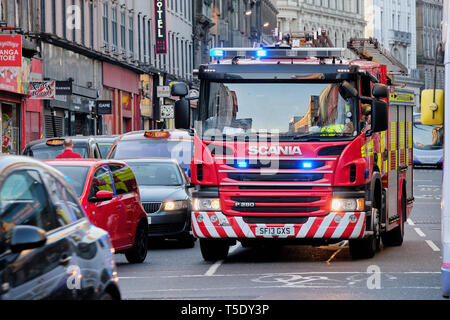 Vigili del fuoco auto, Giamaica Str Centro Città Glasgow Scozia 21 Aprile 2019 Foto Stock