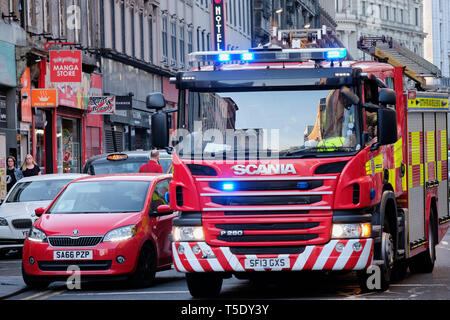 Vigili del fuoco auto, Giamaica Str Centro Città Glasgow Scozia 21 Aprile 2019 Foto Stock