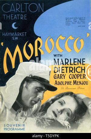 Marlene Dietrich Gary Cooper MAROCCO 1930 Direttore Josef von Sternberg Paramount Pictures Foto Stock