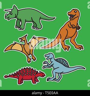 Collezioni Dino patch buono per il vostro progetto di stampa. Illustrazione Vettoriale