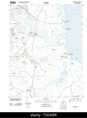 USGS TOPO Map Deleware DE Frederica 20110504 TM il restauro Foto Stock