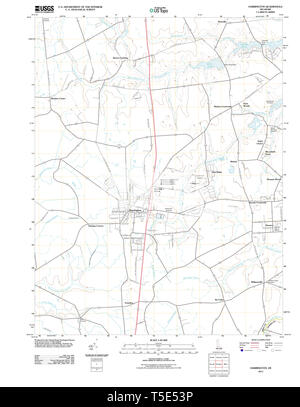 USGS TOPO Map Deleware DE Harrington 20110506 TM il restauro Foto Stock