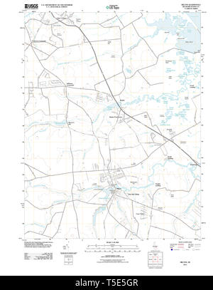 USGS TOPO Map Deleware DE Milton 20110503 TM il restauro Foto Stock