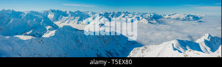 In Germania, in Baviera, Allgaeu, Allgaeu Alpi, vista panoramica da Nebelhorn Foto Stock