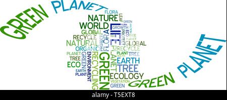 Ecologia poster - pianeta terra realizzata da frasi ambientali Illustrazione Vettoriale