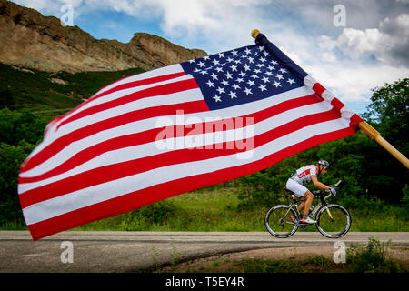 . Dag 5 av RAAM, Race Across America. Foto Stock