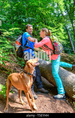 Avventura escursione vicino Dollnstein in Baviera Foto Stock