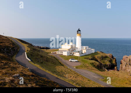 Rua Reidh Lighthouse vicino a Gairloch, sulla costa occidentale della Scozia. Foto Stock
