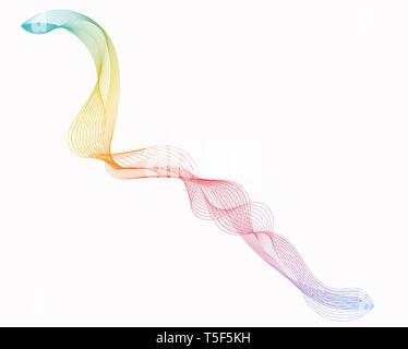 Abstract le linee d'onda sfondo colorato. Illustrazione Vettoriale