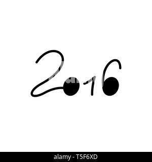 Felice anno nuovo 2016 Design testo per gli inviti Illustrazione Vettoriale