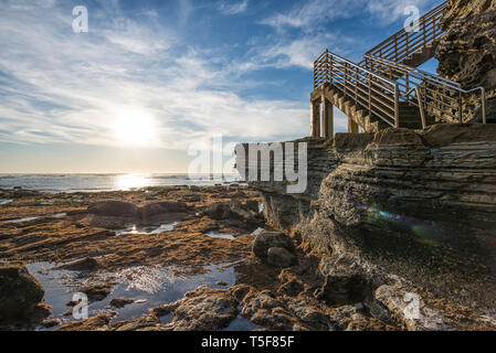 Scala al Sunset Cliffs parco naturale. San Diego, California. Foto Stock