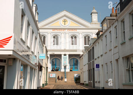 Chiesa metodista e centro Foto Stock