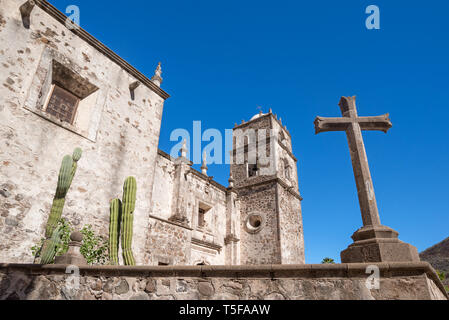 La storica Misión San Francisco Javier de Viggé-Biaundó in San Javier, BCS, Messico. Foto Stock