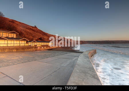 Prima luce in Filey North Yorkshire Foto Stock