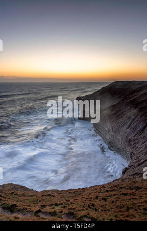 Prima luce in Filey North Yorkshire Foto Stock