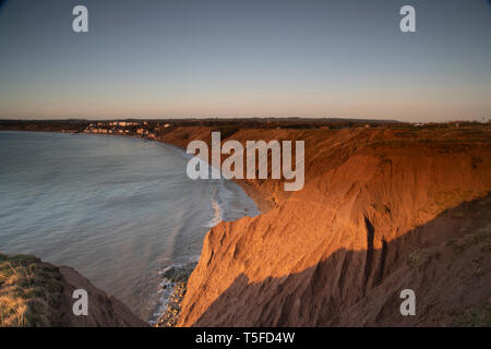 Prima luce in Filey North Yorkshire Foto Stock