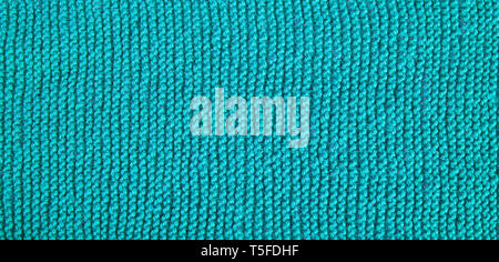 Maglia senza cuciture pattern. Panno di lana. Blu Turchese texture. Foto Stock