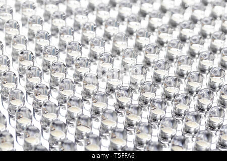 File diritte di LED nel pannello di close-up macro Foto Stock