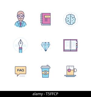 Affari e finanza concetti - linea stile design set di icone Illustrazione Vettoriale