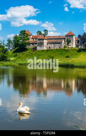 Il castello di Svirzh, Oblast di Lviv, Ucraina Foto Stock