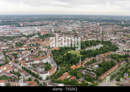 Luftaufnahme Kieler Woche Heißluftballon palloncino Norder Sail / Fotografia aerea in mongolfiera Foto Stock