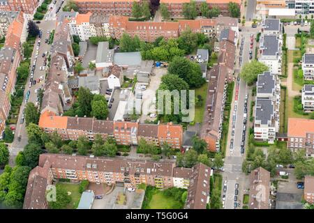 Luftaufnahme Kieler Woche Heißluftballon palloncino Norder Vela Kiel Segelfest / Fotografia aerea mongolfiera marinaio Foto Stock