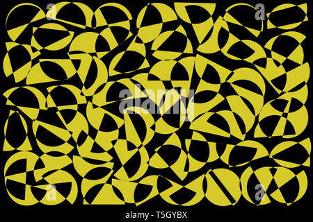 Khaki e casuale nero semicirconferenze sfondo. Abstract forme geometriche pattern in stile retrò per la stampa di tessuti, tessile, decor. Foto Stock