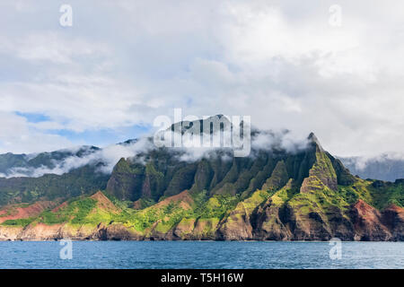Stati Uniti d'America, Hawaii, Kauai, Costa di Na Pali membro Wilderness Park, Costa di Na Pali Foto Stock