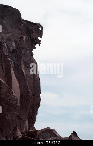 Faccia in roccia, Espiritu Santo Isola, Baja California Sur, Messico. Foto Stock