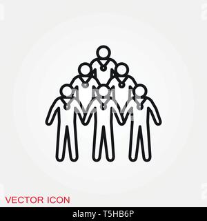 Icona di gruppo di lavoro vettore simbolo segno per la progettazione Illustrazione Vettoriale