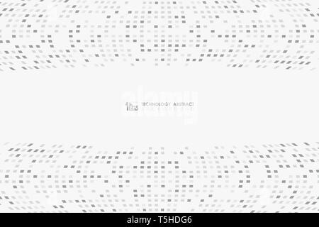 Abstract grigio bianco colori decorazione minima in pixel design pattern sfondo. È possibile utilizzare per inserzione, poster, artwork, modello. illustrazione Illustrazione Vettoriale