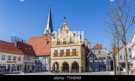 Panorama di piazza del mercato a Werne, Germania Foto Stock