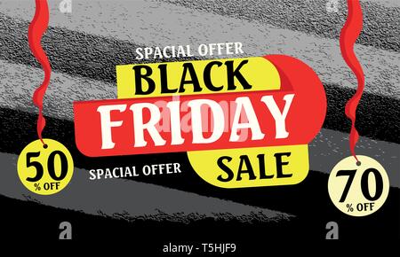 Venerdì nero vendita banner design layout Illustrazione Vettoriale