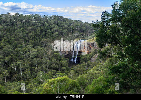 Vista panoramica della parte inferiore della caduta alla Ebor cade a Guy Fawkes River, northern NSW, Australia Foto Stock