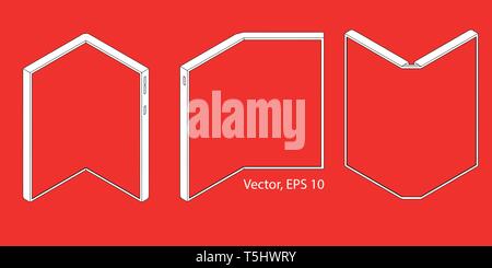 SmartPhone tablet con schermo pieghevole. Pieghevole smart phone. Il vettore isolato su sfondo bianco, EPS 10. Illustrazione Vettoriale