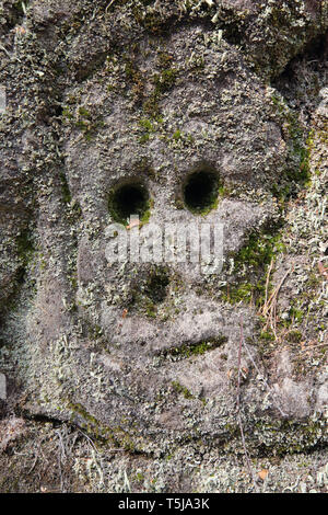 Rilievi scolpiti nella pietra arenaria, Repubblica Ceca Foto Stock
