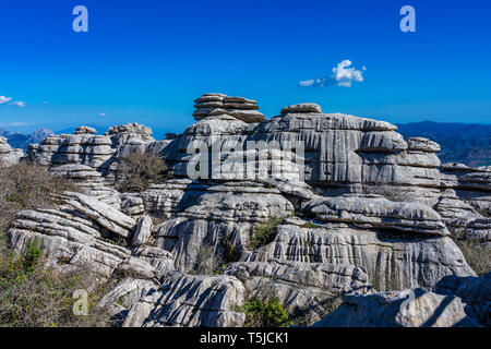 El Torcal de Antequera, Andalusia, Spagna, vicino a Antequera, provincia Malaga. Foto Stock