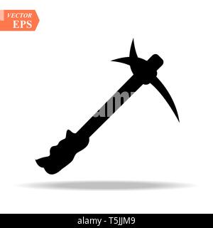 Piccone mining icona dello strumento. Illustrazione di vettore isolato su sfondo bianco eps10 Illustrazione Vettoriale
