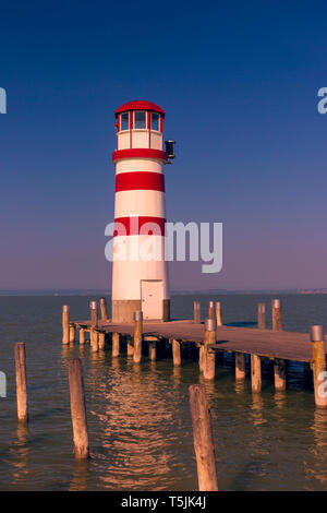 Austria, Burgenland, lago di Neusiedl, Podersdorf am See, faro Foto Stock