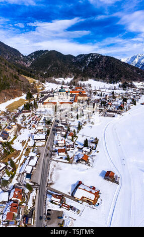 In Germania, in Baviera, Garmisch Partenkichen, Oberammergau, Ettal, Abbazia benedettina, l'Abbazia di Ettal in inverno Foto Stock