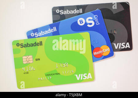 Sabadell carte bancarie Foto Stock