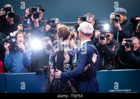 Zac Efron e Lily Collins frequentando il estremamente malvagi, incredibilmente male e vile Premiere Europeo tenutosi presso il Curzon Mayfair, Londra. Foto Stock