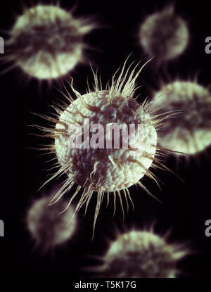 Conceptual 3d illustrazione delle cellule del virus Foto Stock