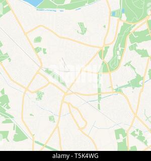 Mappa stampabile di Dinslaken, Germania con strade principali e secondarie e ferrovie più grandi. Questa mappa è stato accuratamente progettato per il routing e l'immissione individu Illustrazione Vettoriale