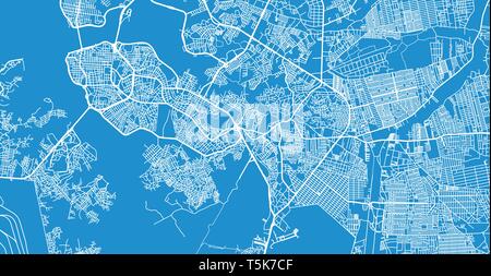 Vettore urbano mappa della città di São Luis, Brasile Illustrazione Vettoriale