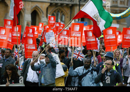 Stranieri in cittadini rally - "giustizia per i migranti!". Londra. 04.05.2009 Foto Stock