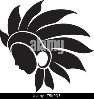 Indian apache Chief Mascot Illustrazione Vettoriale